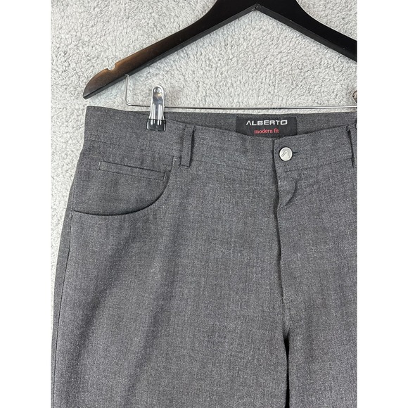 Alberto Pants Mens 36x34 Gray Modern Fit Stone Ceramica Stretch Dress Slacks Men